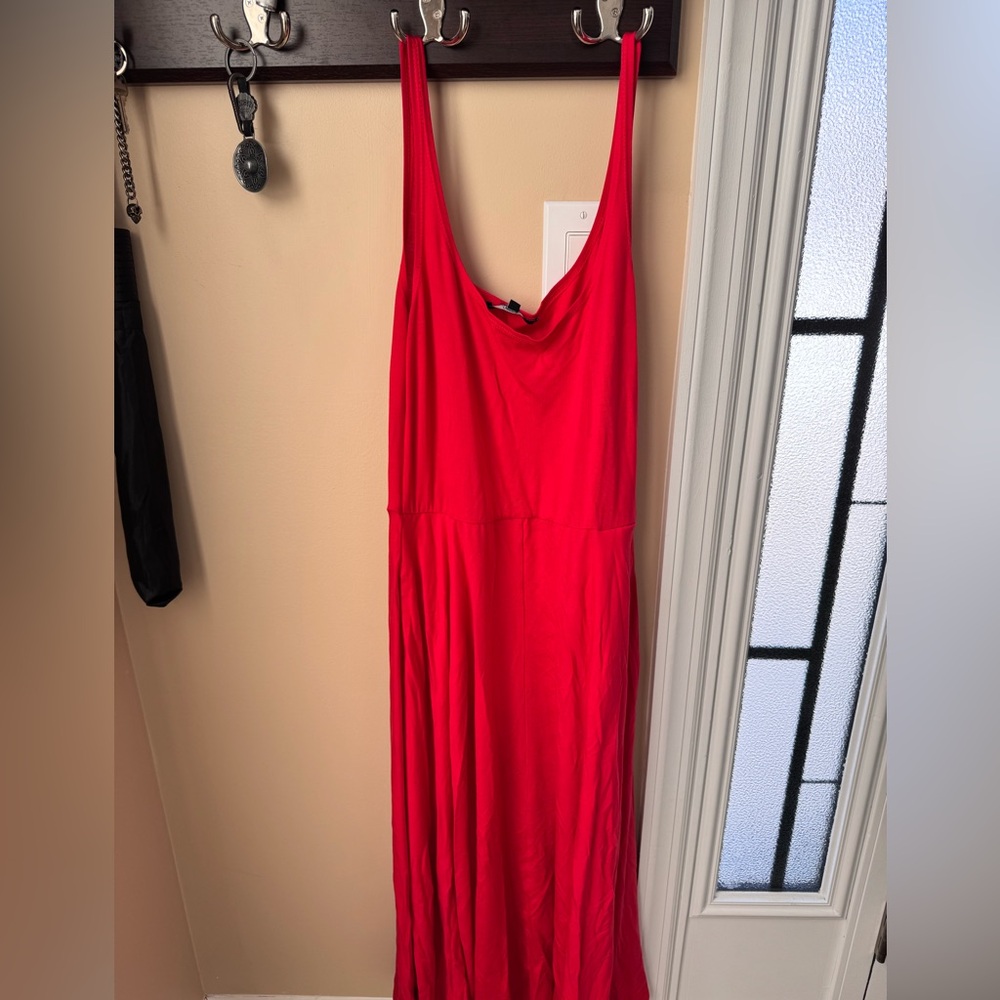 Quince Vibrant Red Maxi Dress